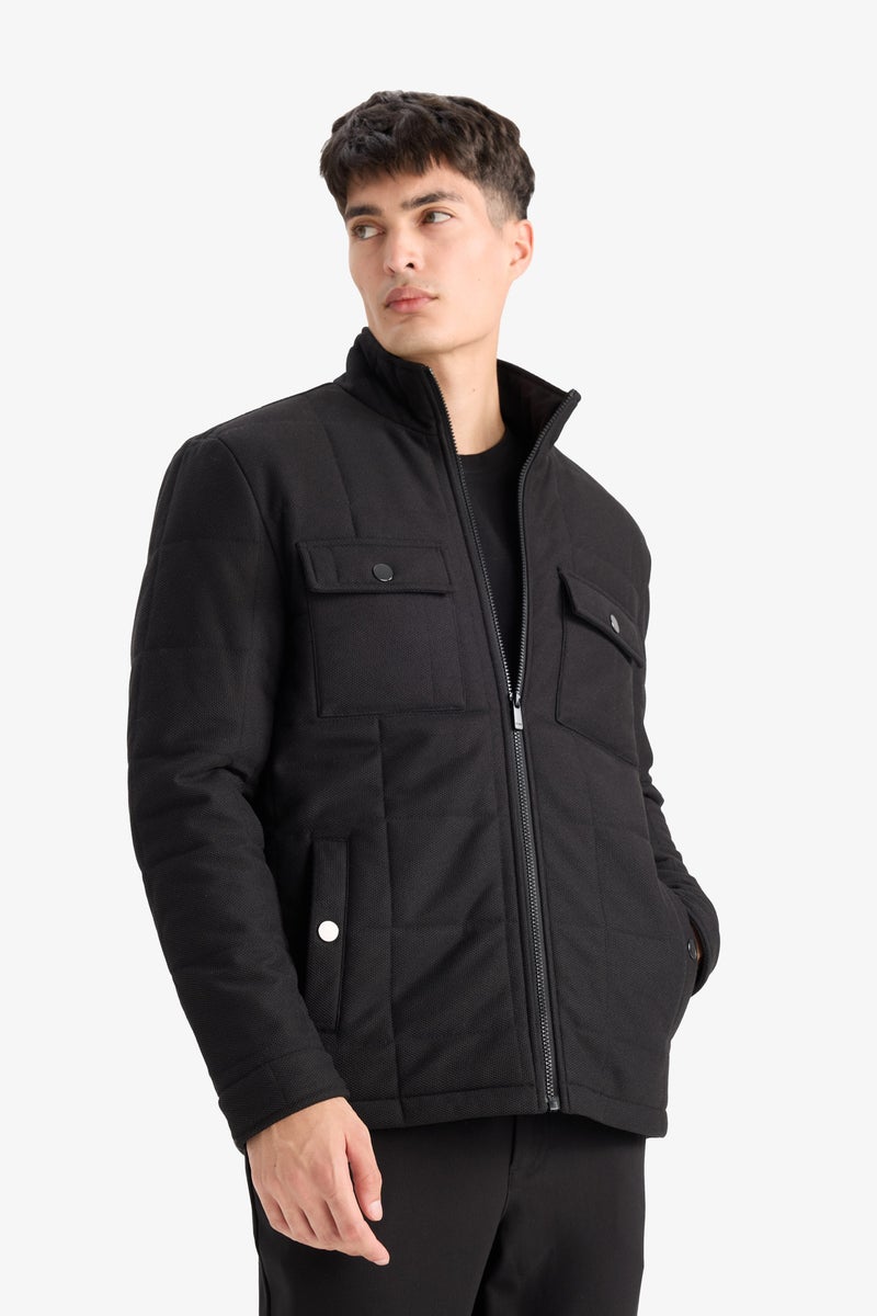 DeFacto Black Man Slim Fit Lined Winter Puffer Jacket Casual - Image 3